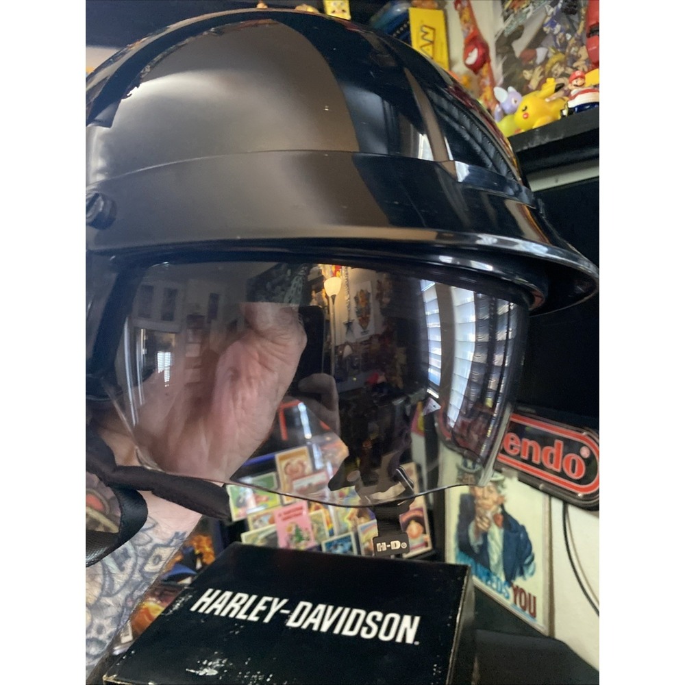 Harley-Davidson Lucid Ultra Light Sunshield Half Helmet Gloss Black 98390 XXL - Picture 6 of 13